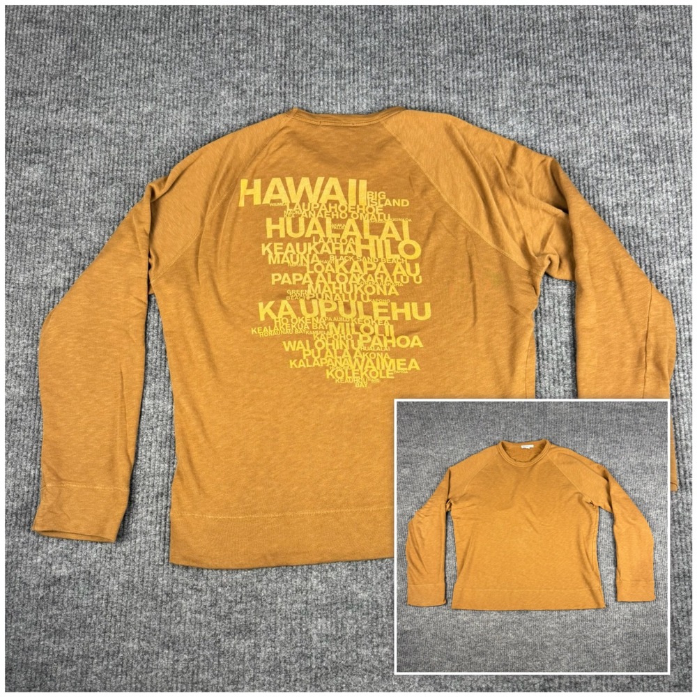 James Perse Vintage French Terry Relaxed Sweatshirt Mens 1 Hawaii Graphic USA